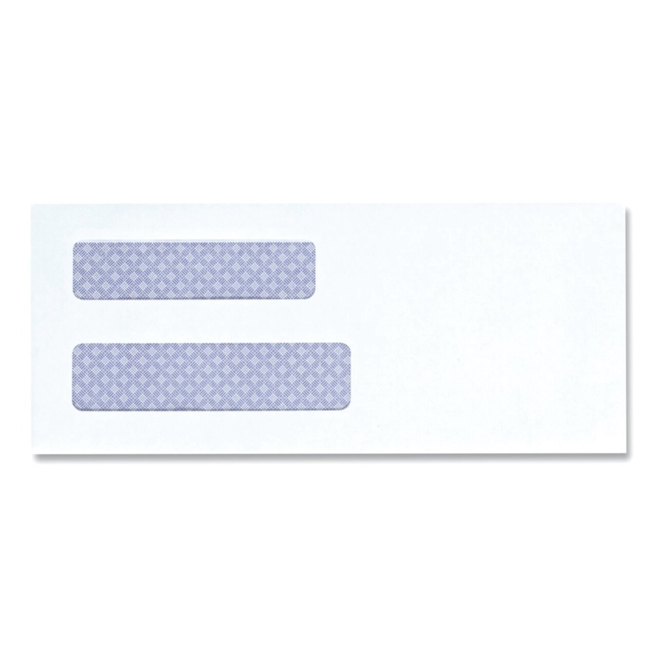 Universal 3.63 in. x 8.88 in. Square Flap Gummed Closure #8 5/8 Double Window Business Envelope - White (500/Box)